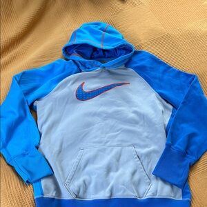 Nike Men's Light Blue and Royal Blue Hoodie